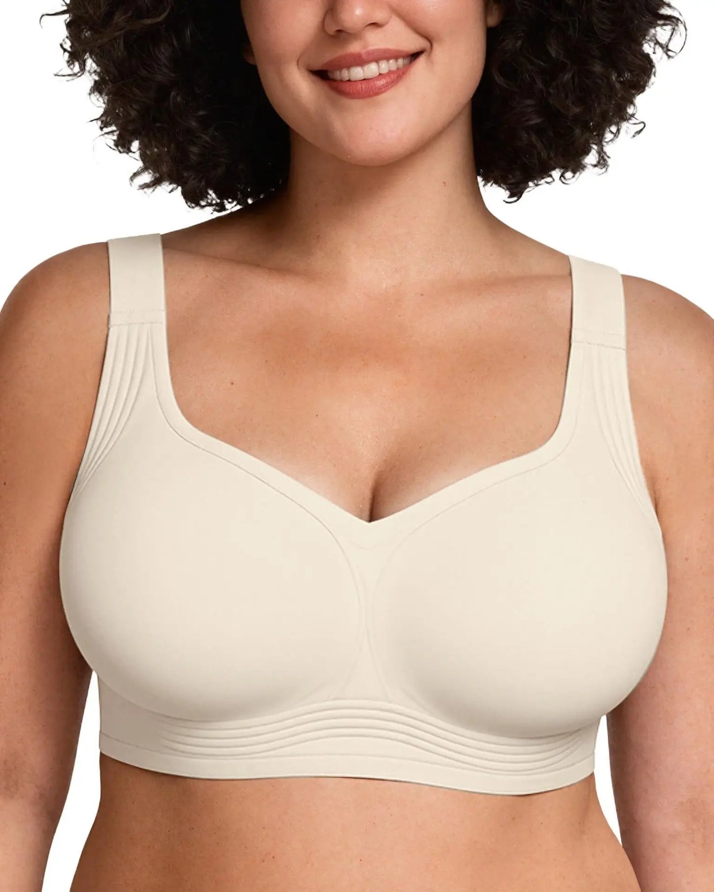 Women's non steel ring soft support underwear plus size seamless.