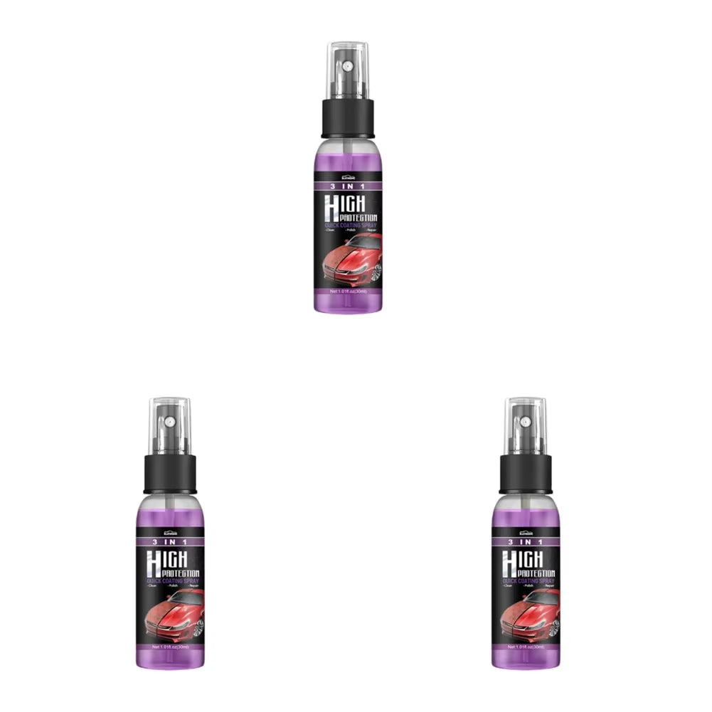 3 in 1 Car Ceramic Coating Spray 30/100Ml Car Scratch Repair Glass Hydrophobic Coating Polishing Spraying Wax Car Paint Care