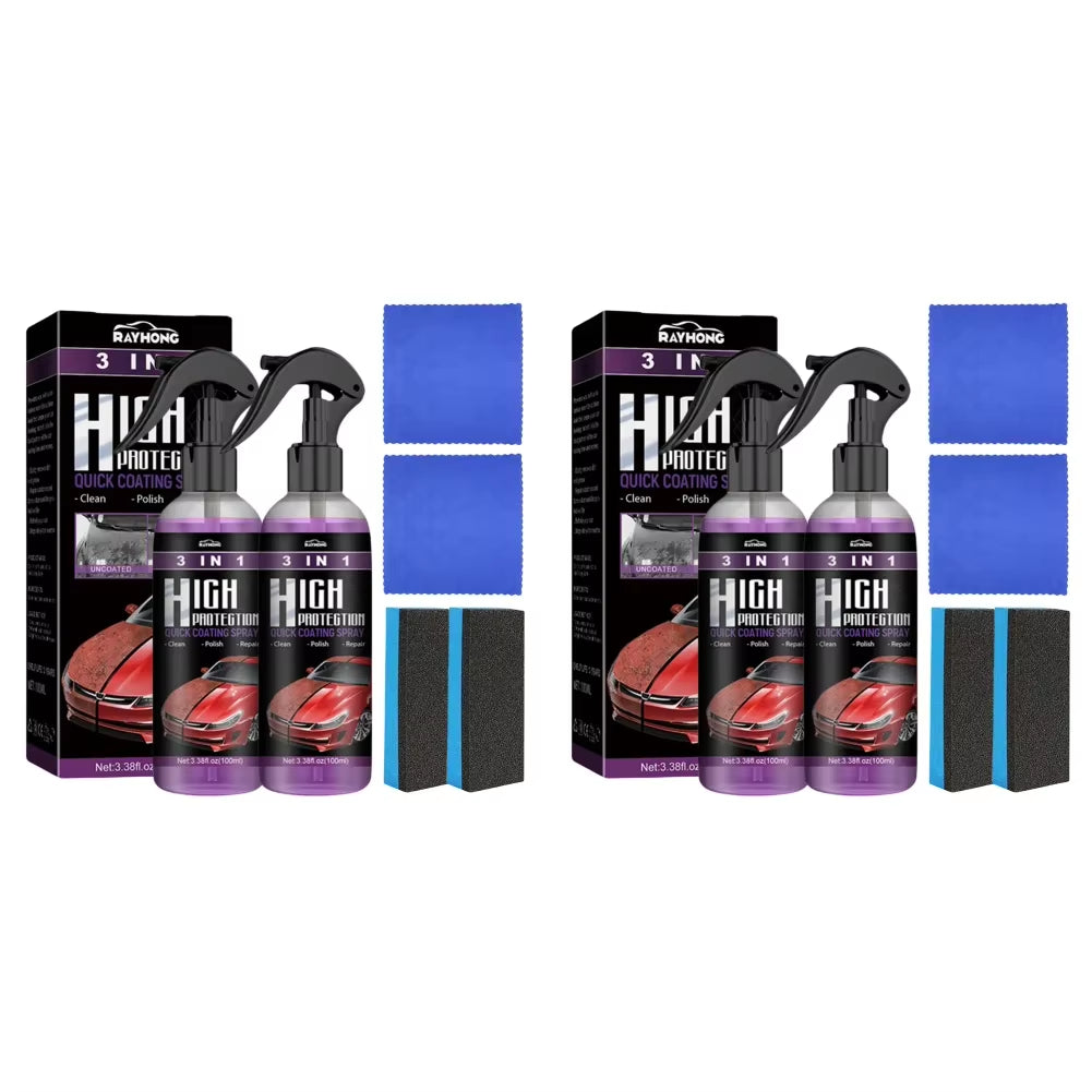 3 in 1 Car Ceramic Coating Spray 30/100Ml Car Scratch Repair Glass Hydrophobic Coating Polishing Spraying Wax Car Paint Care