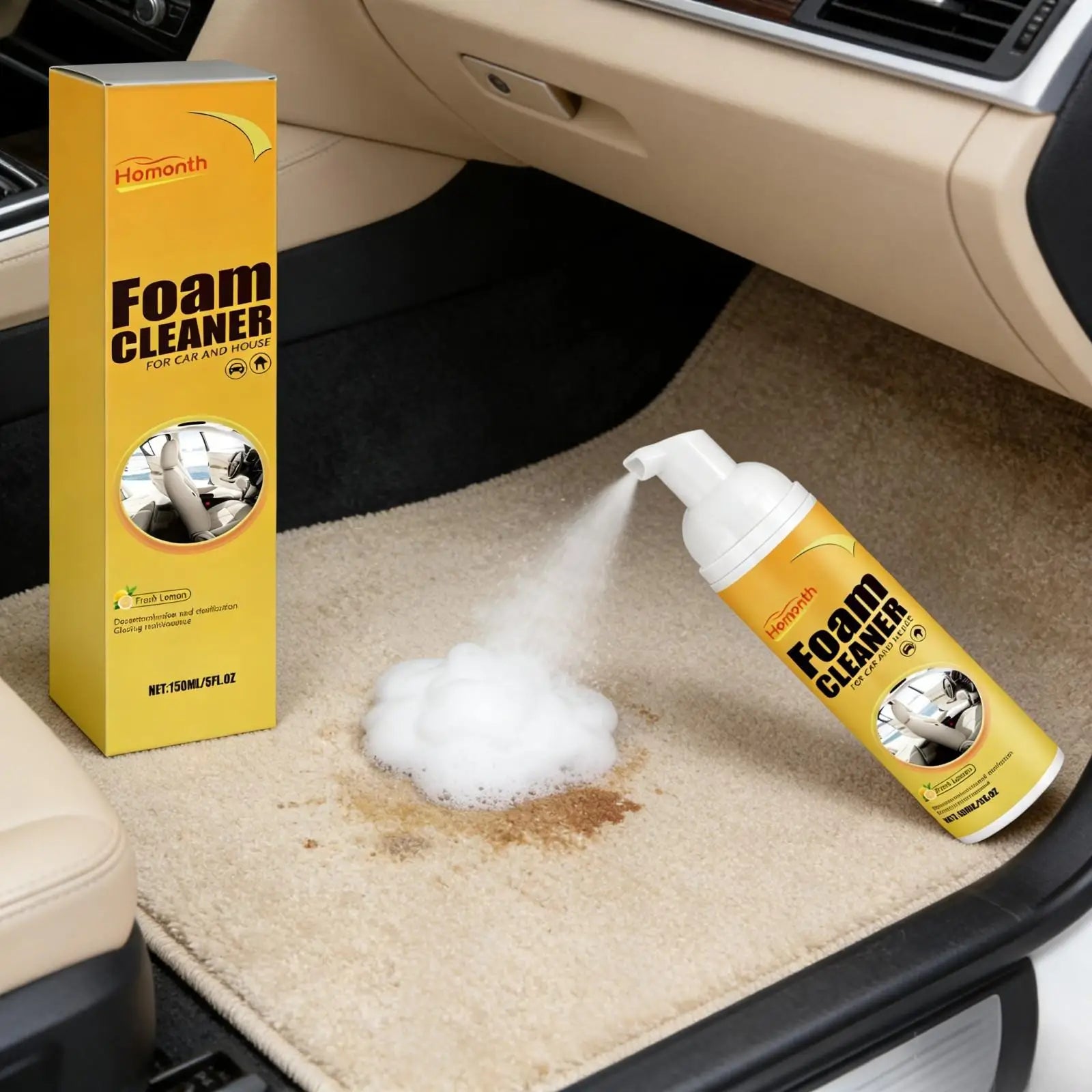 Car Foam Cleaner Spray Multi-Function Car Leather Cleaning Stain Remover Car Interior Cleaning Products Foam Car Seat Cleaner