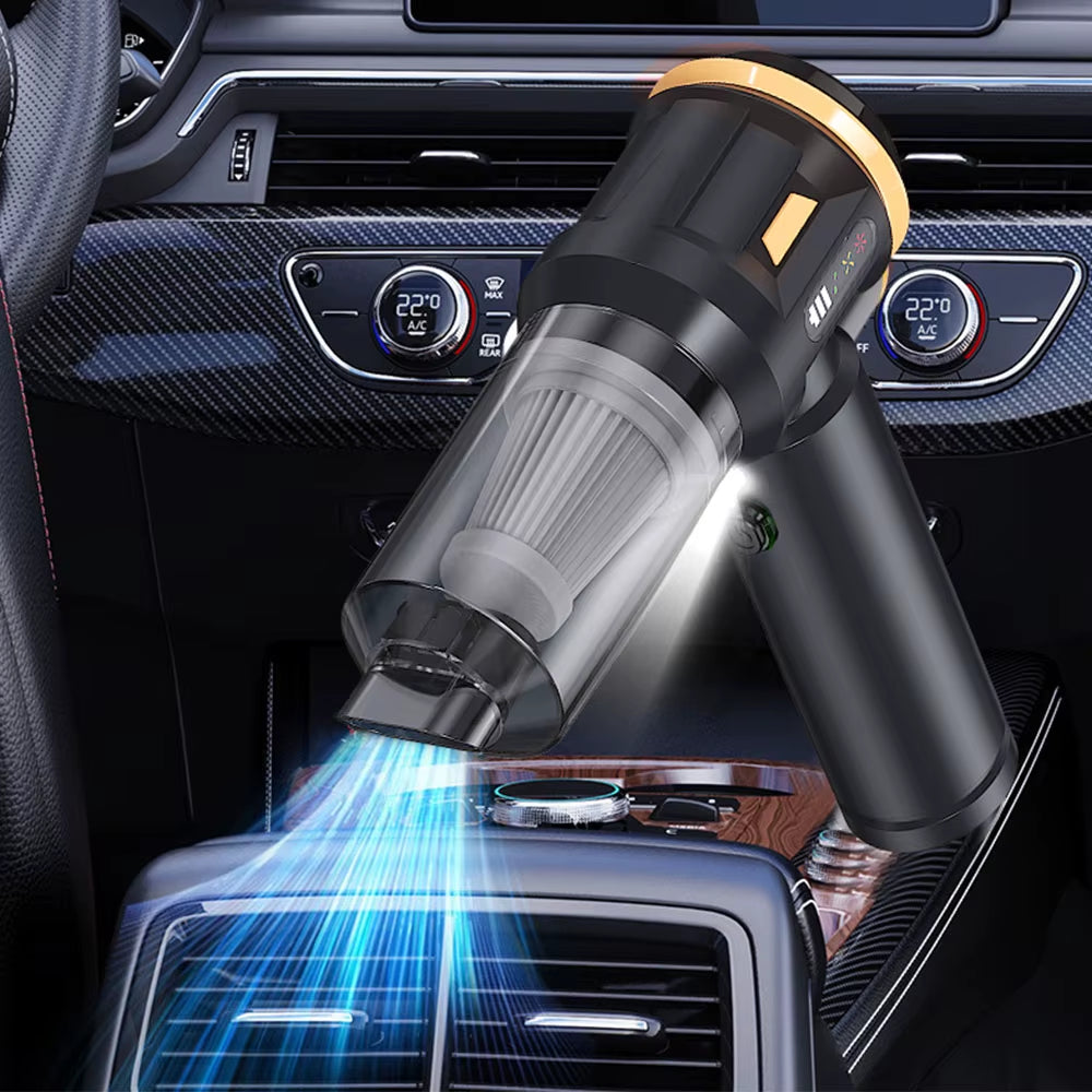 Strong Blowing/Suction Handheld Vaccum Cleaners LED Indicator Air Duster Quick Inflation Car Vacuum Cleaner 4 in 1 Wireless