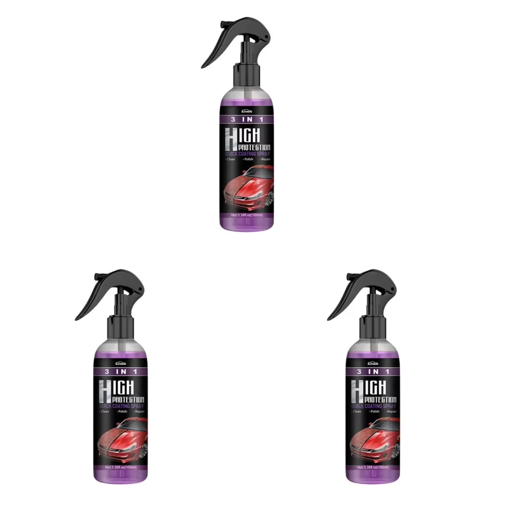 3 in 1 Car Ceramic Coating Spray 30/100Ml Car Scratch Repair Glass Hydrophobic Coating Polishing Spraying Wax Car Paint Care
