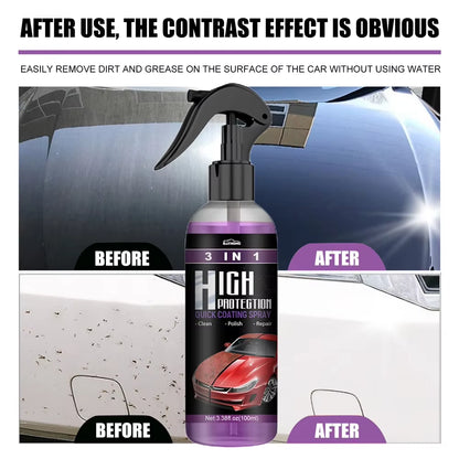 3 in 1 Car Ceramic Coating Spray 30/100Ml Car Scratch Repair Glass Hydrophobic Coating Polishing Spraying Wax Car Paint Care