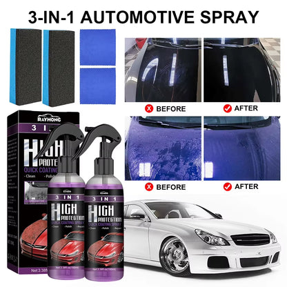 3 in 1 Car Ceramic Coating Spray 30/100Ml Car Scratch Repair Glass Hydrophobic Coating Polishing Spraying Wax Car Paint Care
