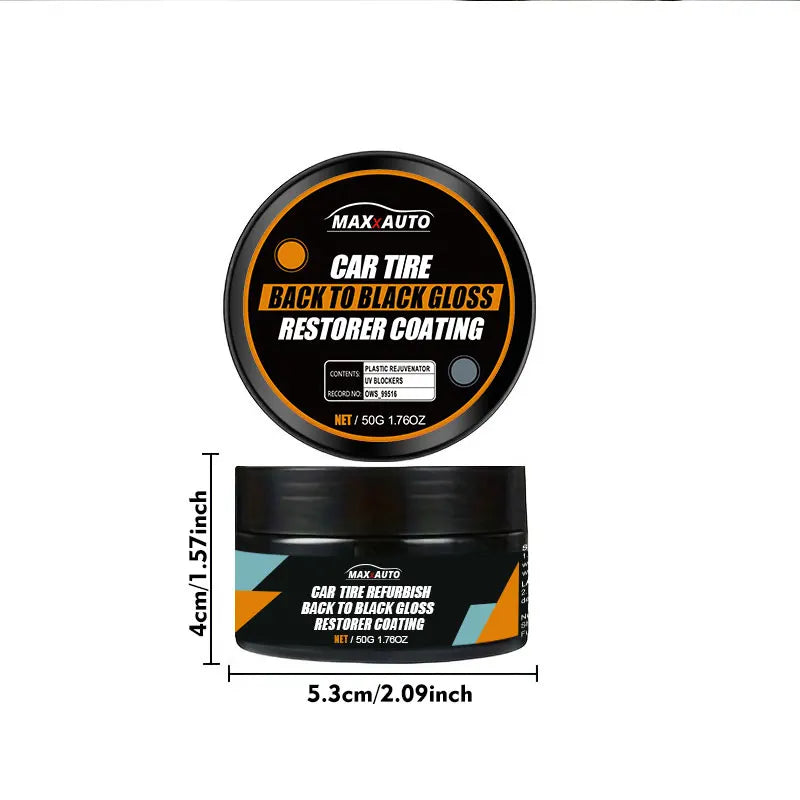 Car Tire Wax Restorer Gloss Enhancer Crystal Clear Plastic Panel Renewal Coating Agent Tire Back to Black Shine Enhancer Polish