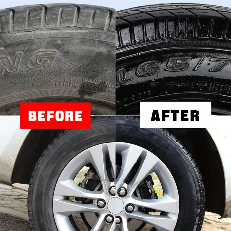Car Tire Wax Restorer Gloss Enhancer Crystal Clear Plastic Panel Renewal Coating Agent Tire Back to Black Shine Enhancer Polish