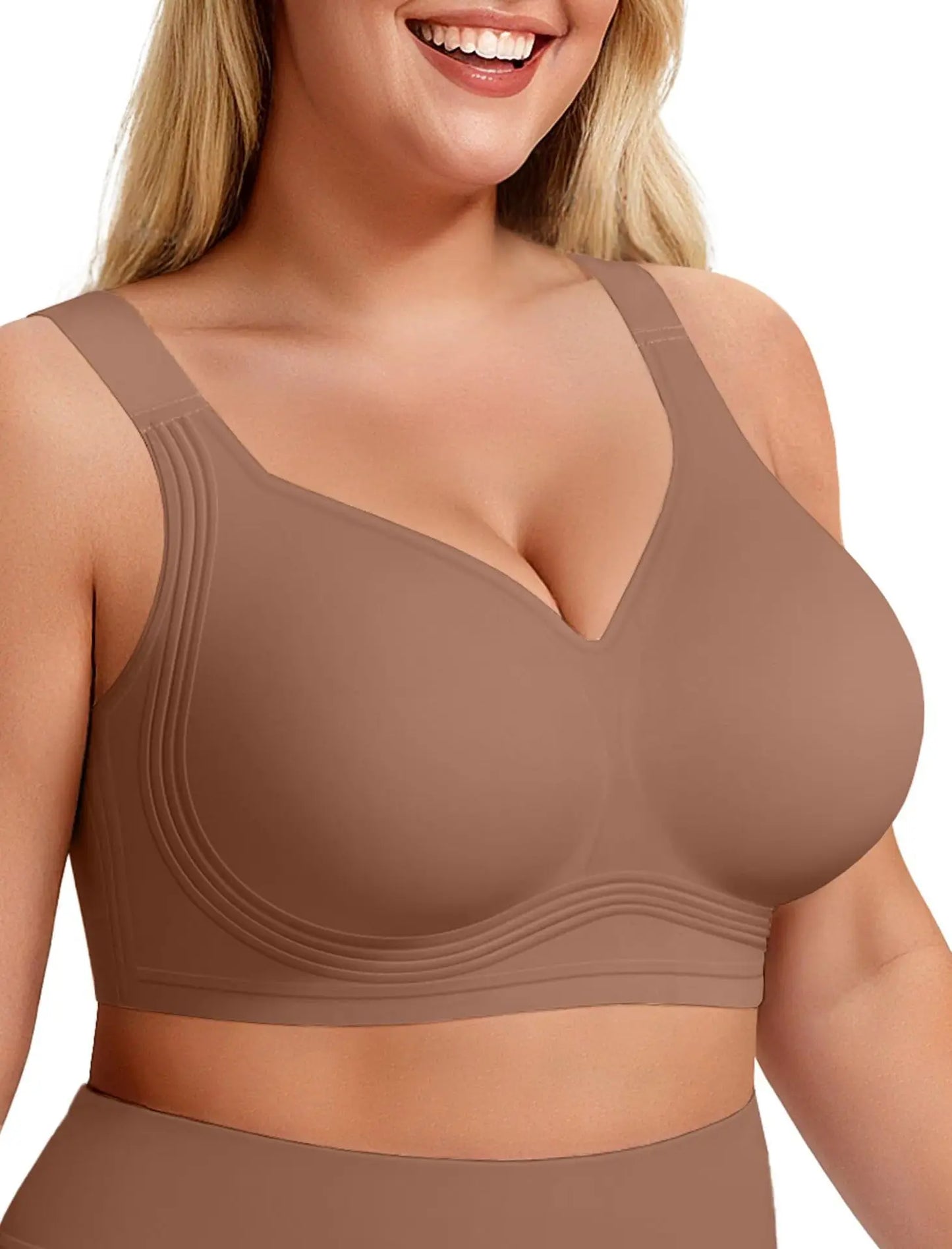 Women's non steel ring soft support underwear plus size seamless.