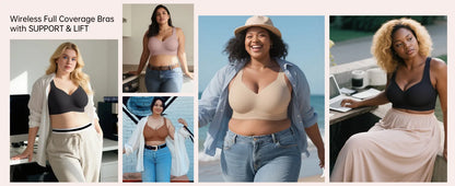 Women's non steel ring soft support underwear plus size seamless.