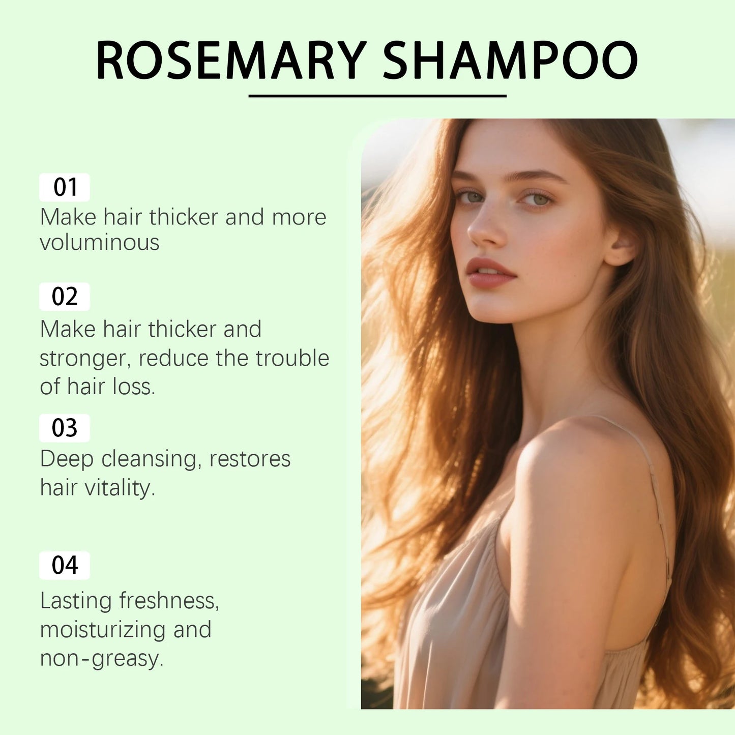 Rosemary Natural Shampoo Hair Thickness Loss Deep Nourishing Scalp