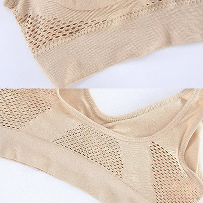 Seamless Mesh Women Sports Bras Fitness Gym Running Underwear.