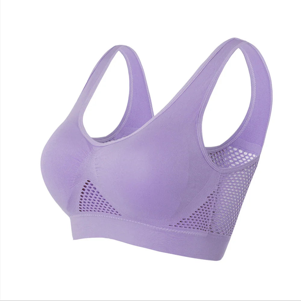 Seamless Mesh Women Sports Bras Fitness Gym Running Underwear.