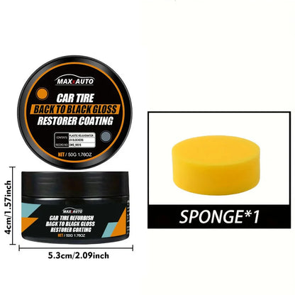 Car Tire Wax Restorer Gloss Enhancer Crystal Clear Plastic Panel Renewal Coating Agent Tire Back to Black Shine Enhancer Polish