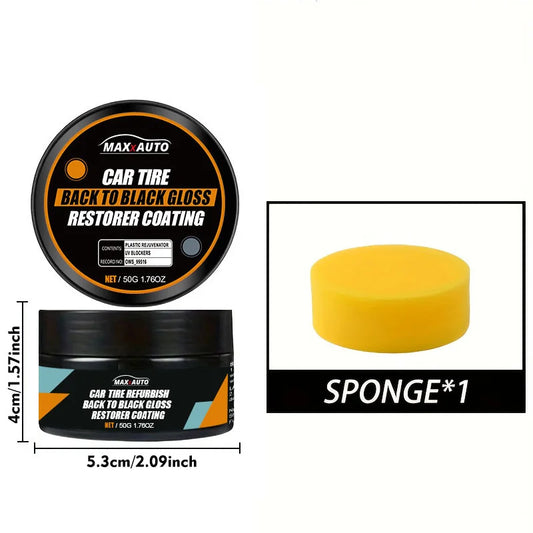Car Tire Wax Restorer Gloss Enhancer Crystal Clear Plastic Panel Renewal Coating Agent Tire Back to Black Shine Enhancer Polish