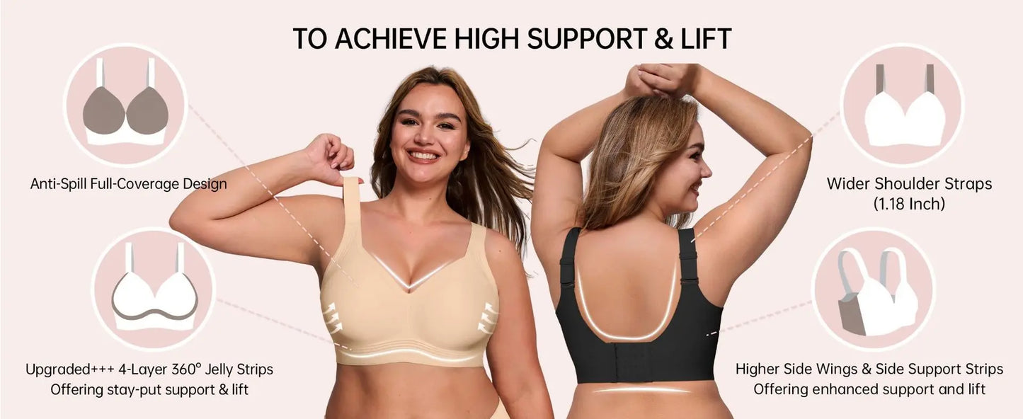 Women's non steel ring soft support underwear plus size seamless.