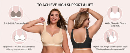Women's non steel ring soft support underwear plus size seamless.