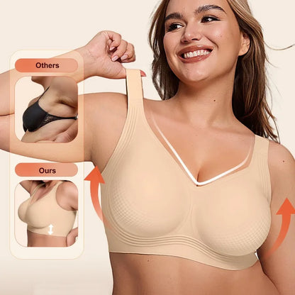Women's non steel ring soft support underwear plus size seamless.