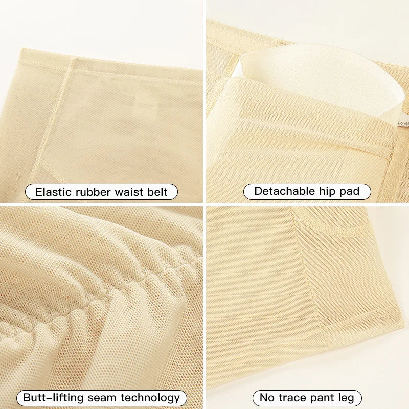 Women 4-Pad Butt Lifter Panties High Waist Tummy Control Shapewear Hip Enhancer Mesh Briefs Belly Slimming Body Shaper Shorts