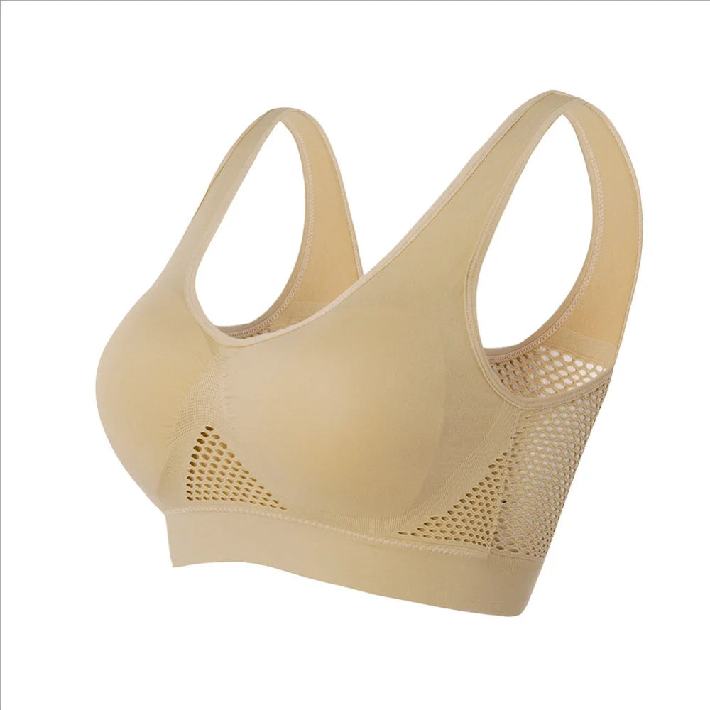 Seamless Mesh Women Sports Bras Fitness Gym Running Underwear.