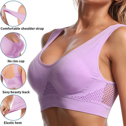 Seamless Mesh Women Sports Bras Fitness Gym Running Underwear.