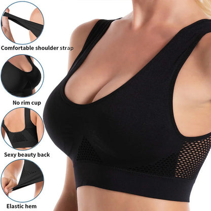 Seamless Mesh Women Sports Bras Fitness Gym Running Underwear.