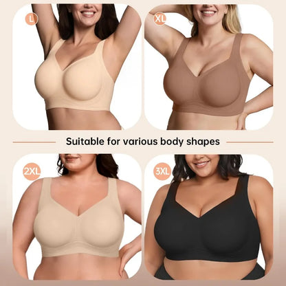 Women's non steel ring soft support underwear plus size seamless.