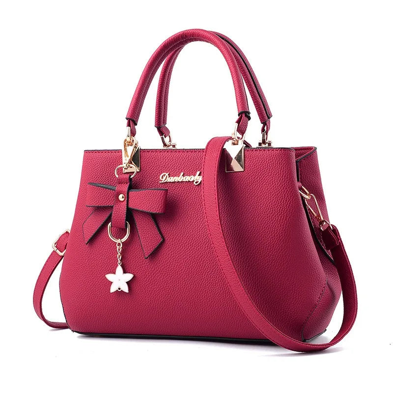 New Korean Version Trendy Autumn and Winter Bow Women'S Bag Portable Shoulder Bag Messenger Bag Killer Bag Mother Bag Large Capa