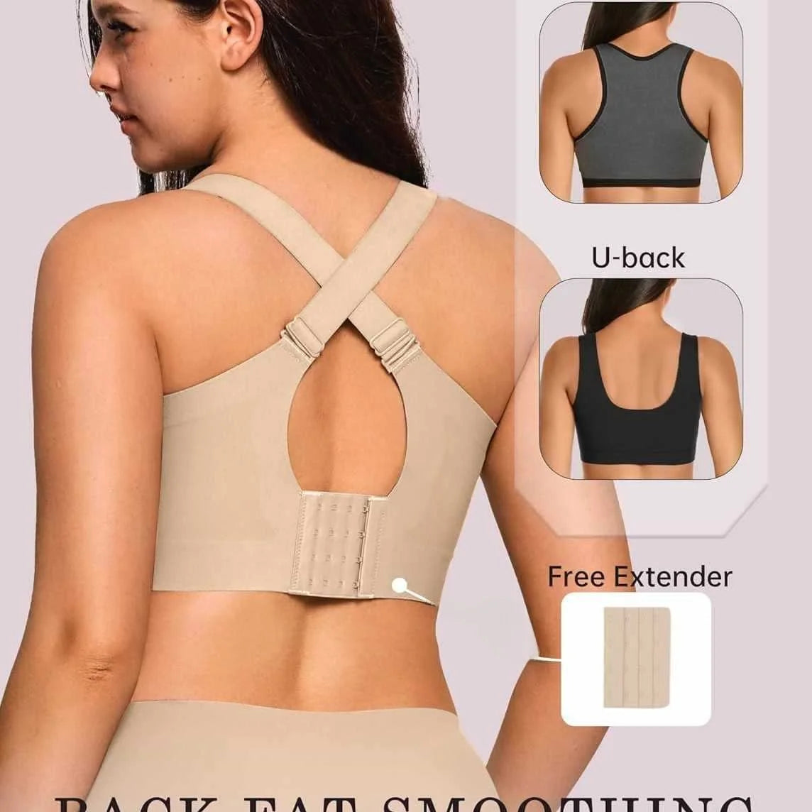 OEAK Wireless Jelly Bra plus Size Seamless Supportive Nylon Fabric Full Cup Fixed Strap Back Closure Gathered Shaping Bra