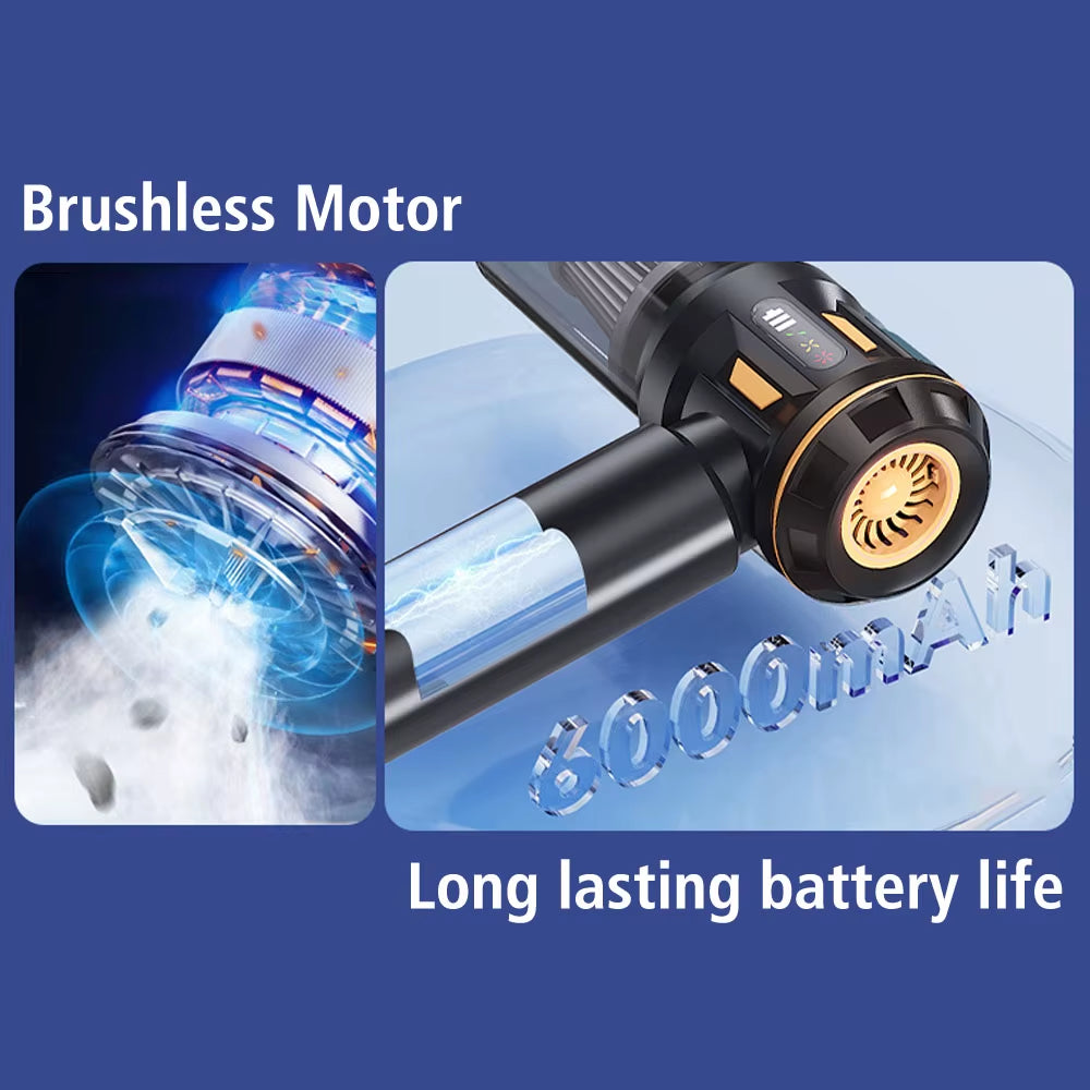 Strong Blowing/Suction Handheld Vaccum Cleaners LED Indicator Air Duster Quick Inflation Car Vacuum Cleaner 4 in 1 Wireless