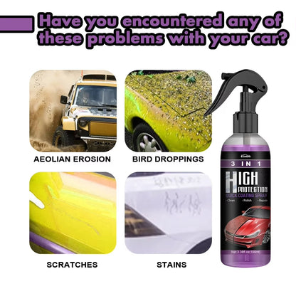3 in 1 Car Ceramic Coating Spray 30/100Ml Car Scratch Repair Glass Hydrophobic Coating Polishing Spraying Wax Car Paint Care